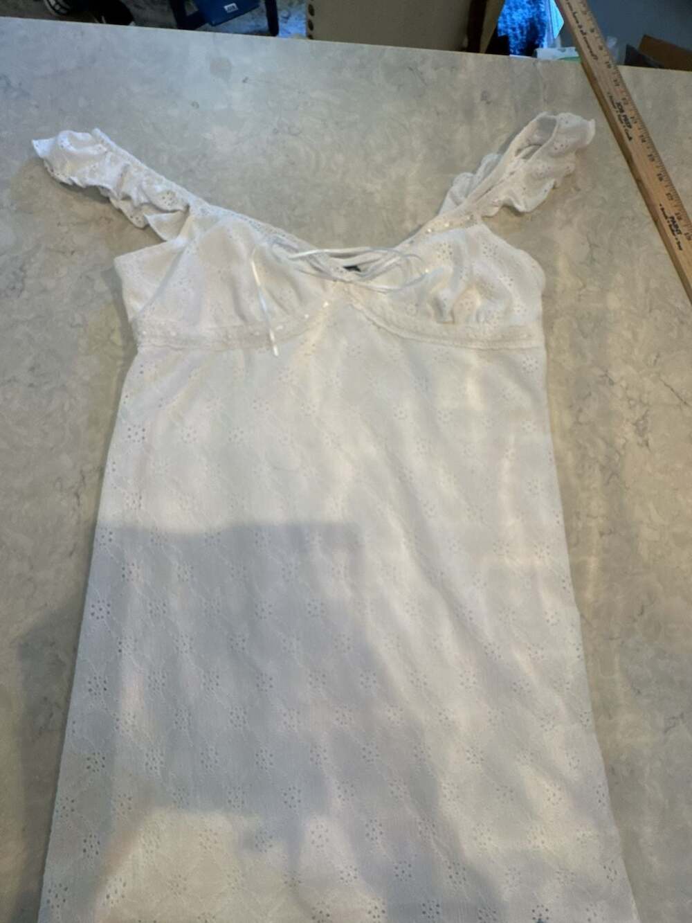 Wild Fable White Ruffle Strap Mini Dress